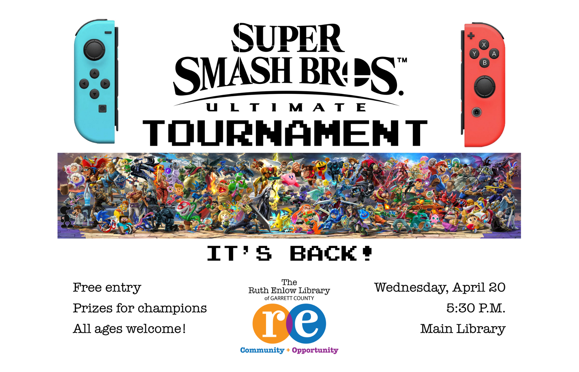 Super Smash Brothers Ultimate Tournament Ruth Enlow Library of